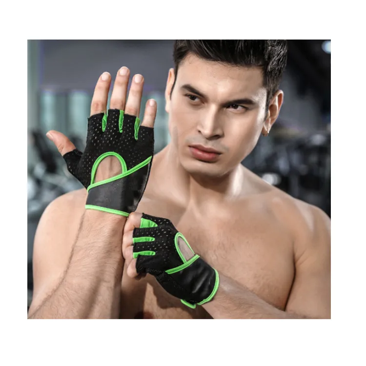 Half finger workout gloves breathable and Comfortable Polyester Material Gym Weight Lifting Glove
