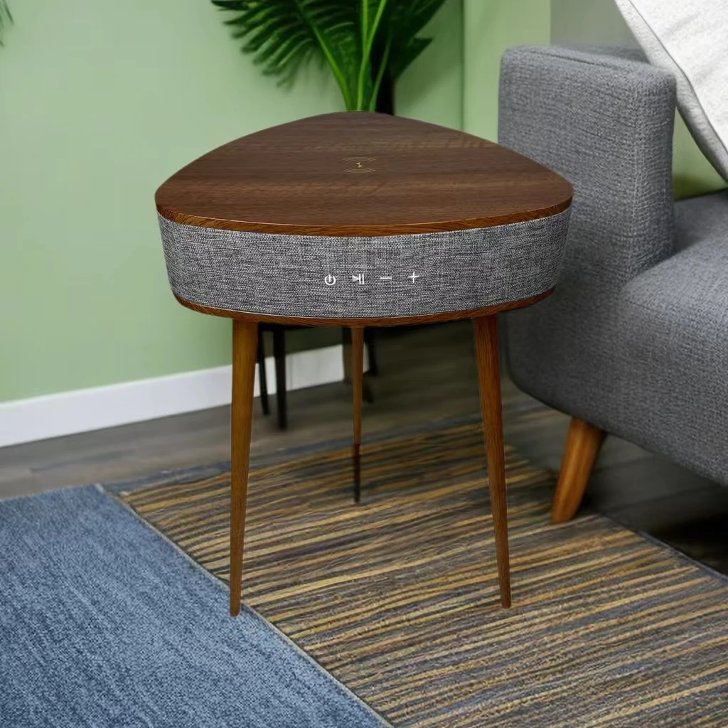 2024 Hot factory selling smart side coffee table wireless bluetooth with phone charging music table for indoor home furniture