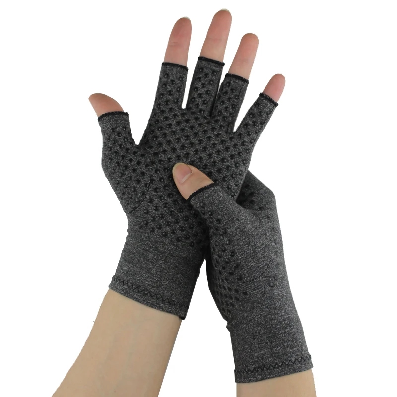 Заводские Нескользящие перчатки без пальцев, компрессионные перчатки от артрита без пальцев