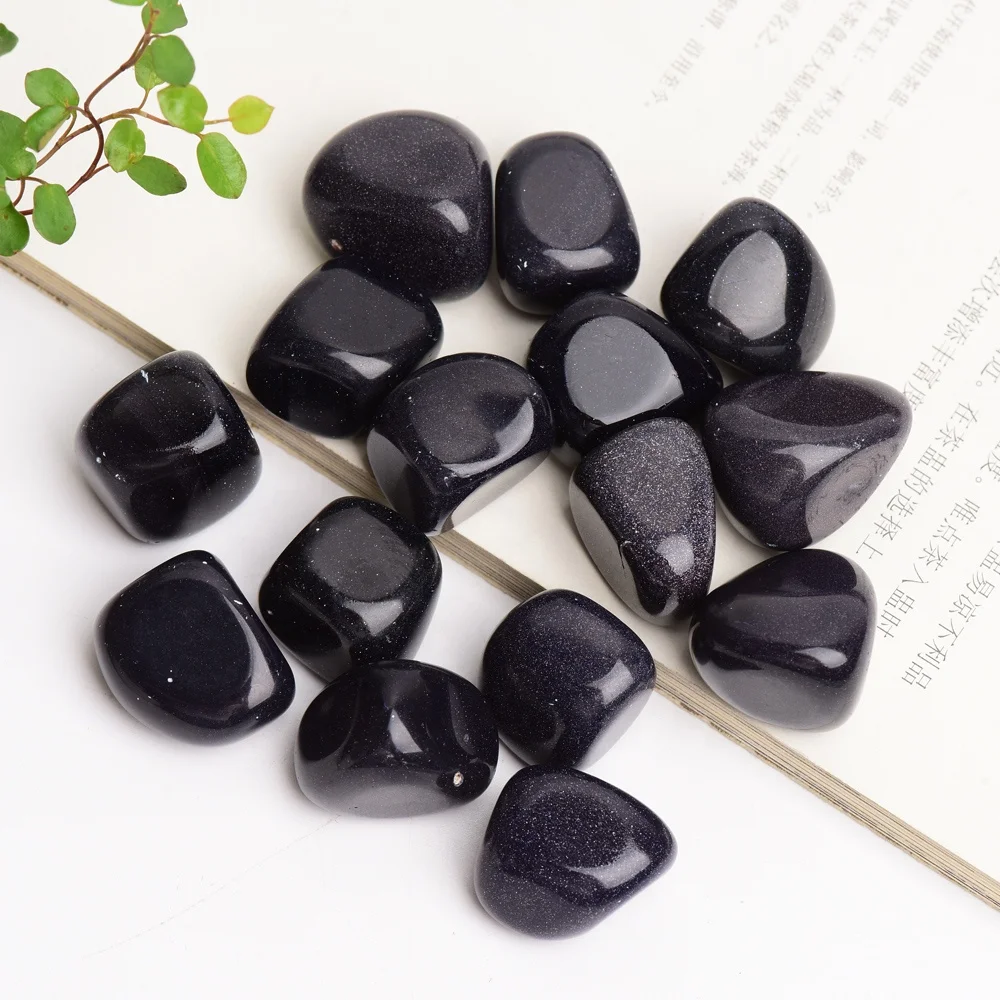 Custom natural polished healing tumbled stones bulk blue sandstone crystal tumbled stone