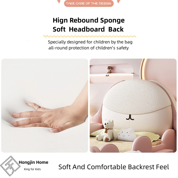 Modern Kids Bed Furniture Cartoon Design Double Bed With Storage Slide