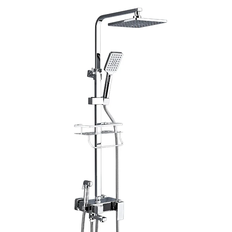 Constant temperature digital display shower shower set full copper faucet bathroom household lift pressurized