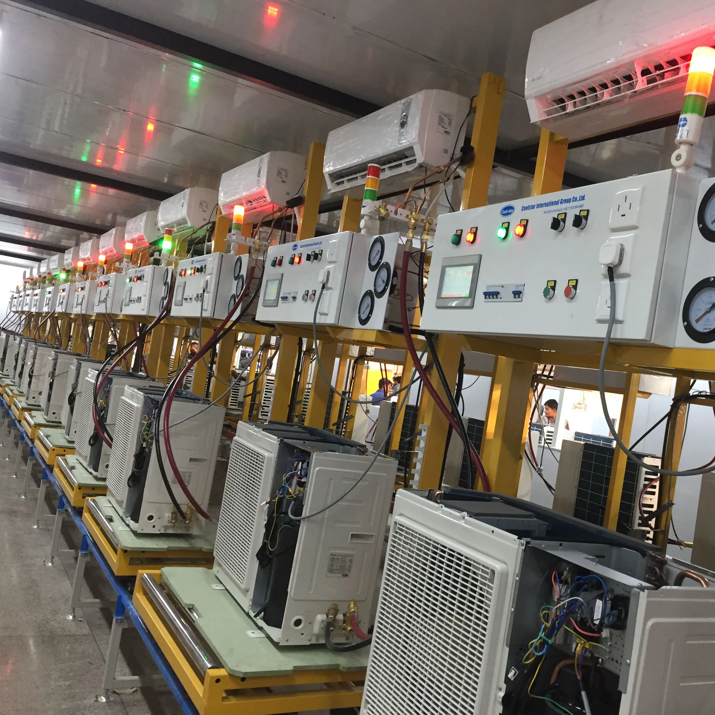 Manual air conditioner assembling line