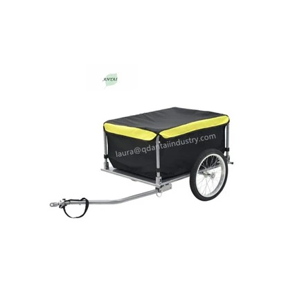 Bike Cargo Trailer, Multifunctional Steel Bicycle Bike Trailer Bike Carrier Storage Cart with Foldable Drawbar and Quick-release