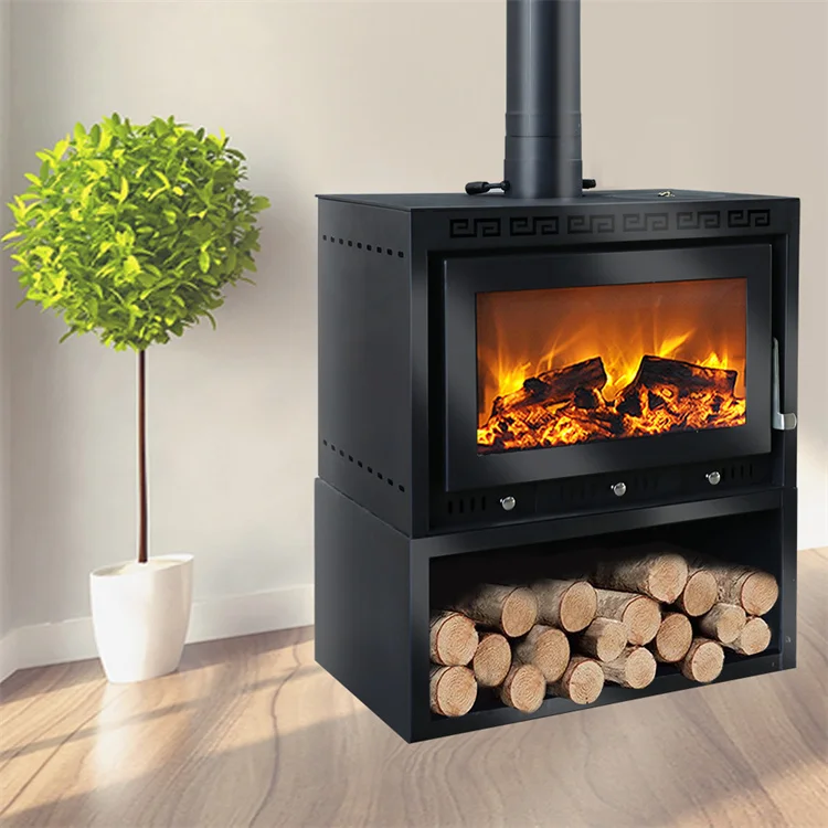 Modern Wood Burning Stove High Quality Cast Iron Indoor Heating Mantel Insert Wood Fireplace