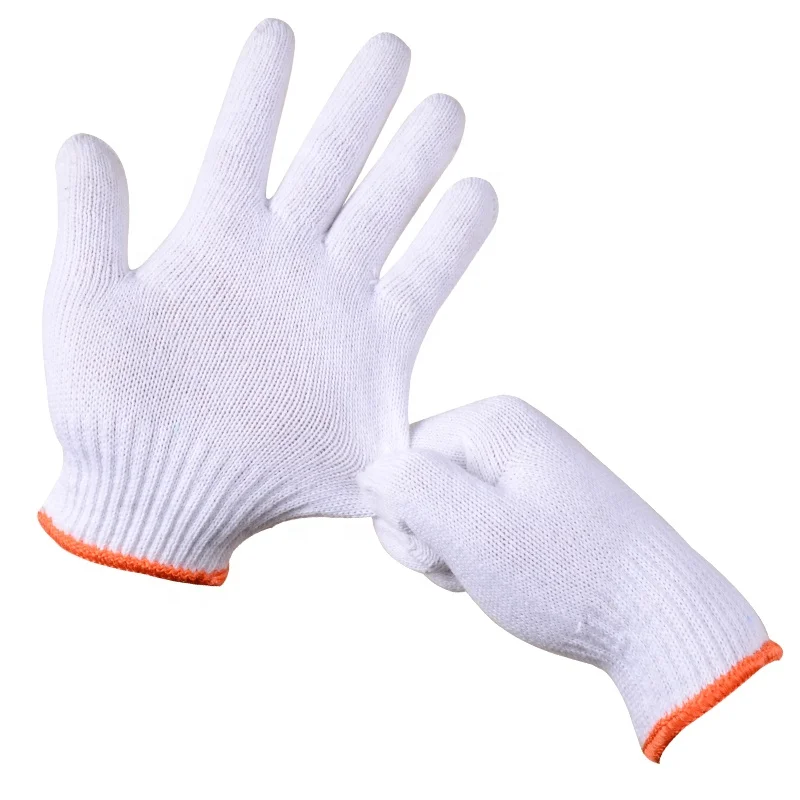 44g cheap knitting safety cotton white working gloves