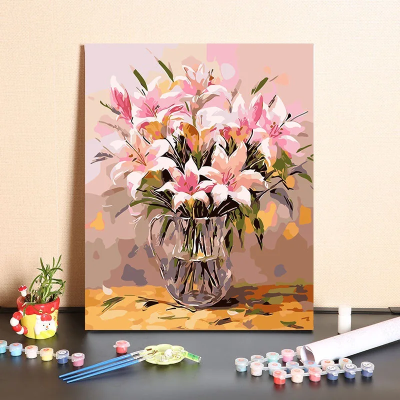Animal DIY Pictures By Numbers Flower Acrylic  Oil Paint Diy Digital Painting