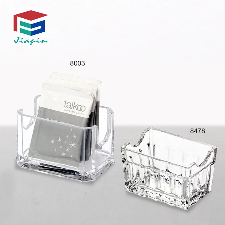 Wholesale Crystal clear plastic tea bag holder  salt bag box Sugar bag holder