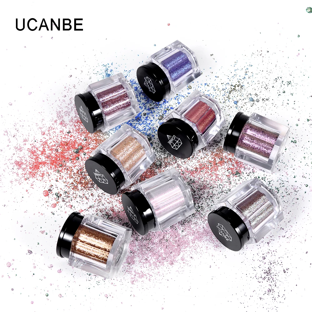 UCANBE Brand Chameleon Eyeshadow Powder Makeup Set Shimmer Glitter Pigment Eyes Shadow Loose Powder Waterproof Nude Eye Cosmetic
