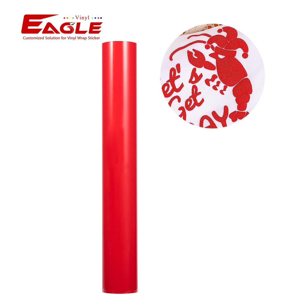 Long Durability Puff HTV Red Colored Surface Soft Sponge PU Heat Transfer Vinyl