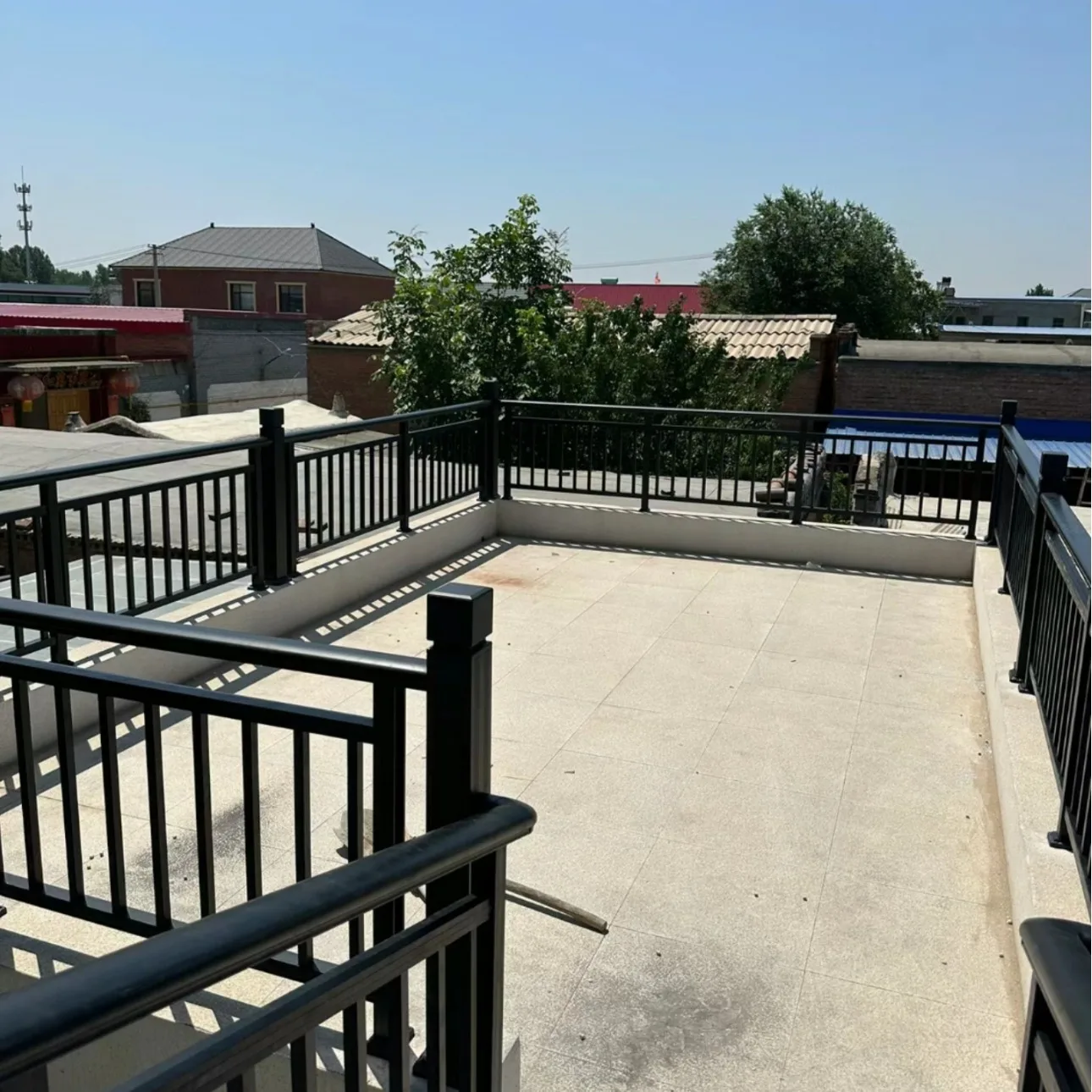 Privacy Modern Garden Metal Aluminum Slatted Fence Panels Worught Iron Stair Rail/Handrails For Outdoor Steps