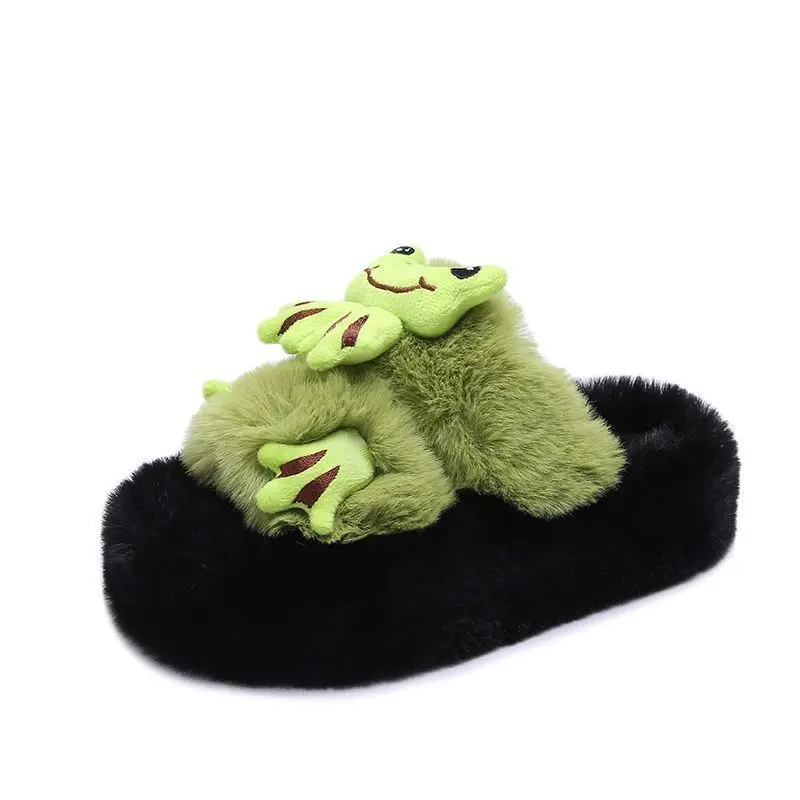 Wholesale Autumn Hairy Doll Drag Female Stuffed Animal Plush Slipper Indoor Slippers Women Comfort Slippers