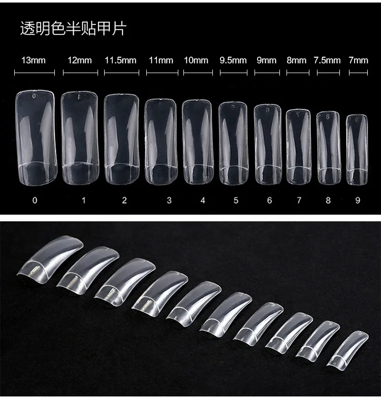 2019 Newest Design 100pcs  Nail Art Half False Tips
