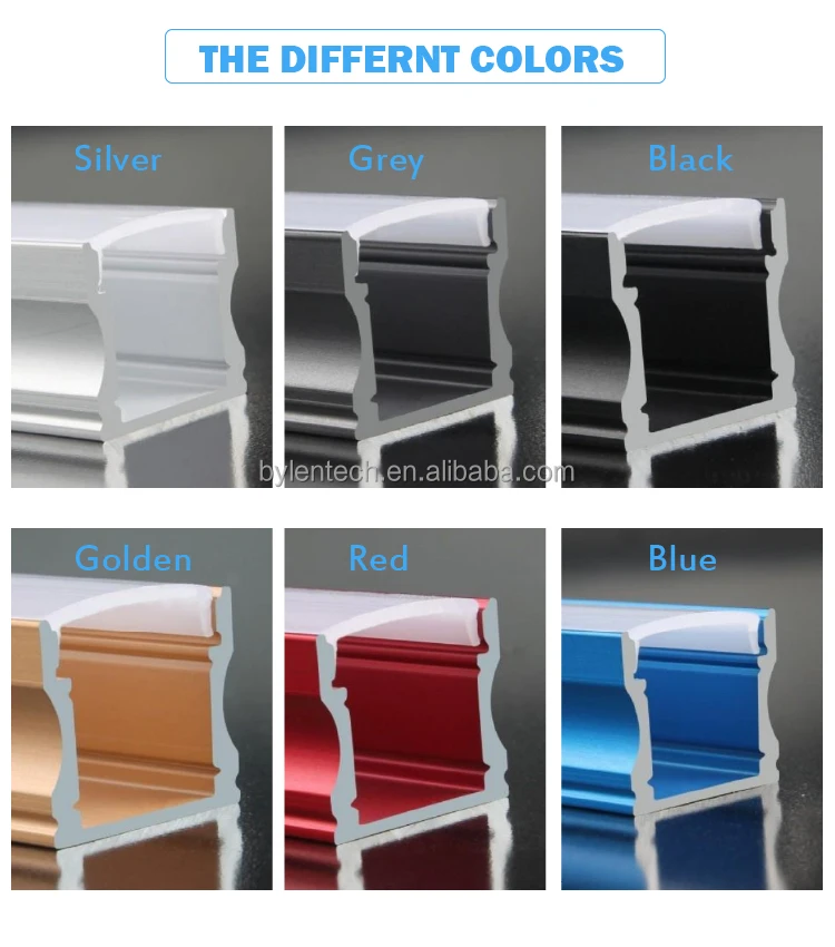 RTS LED aluminum alloy white Black color 1m 2m 3m LED profile aluminum led strip light