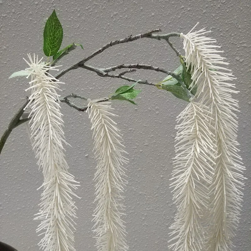 Fuyuan factory ivory pine needles plastic wall hanging vine artificial plants decorative for home Christmas wedding house plant