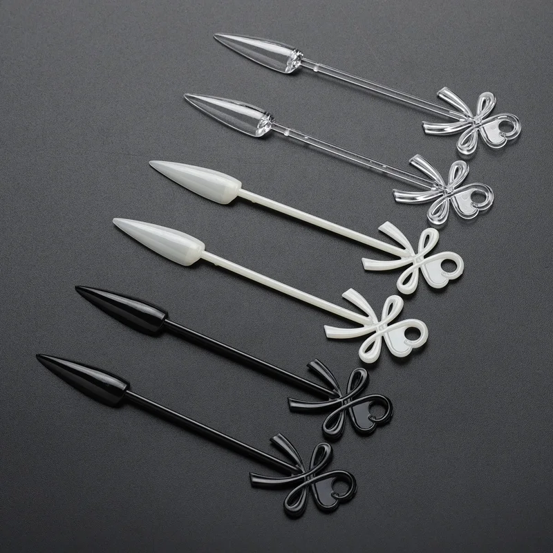 
Bowknot Rosette Nail Polish Swatches Practice Sticks Sharp Stiletto Nail Design Display Tips 