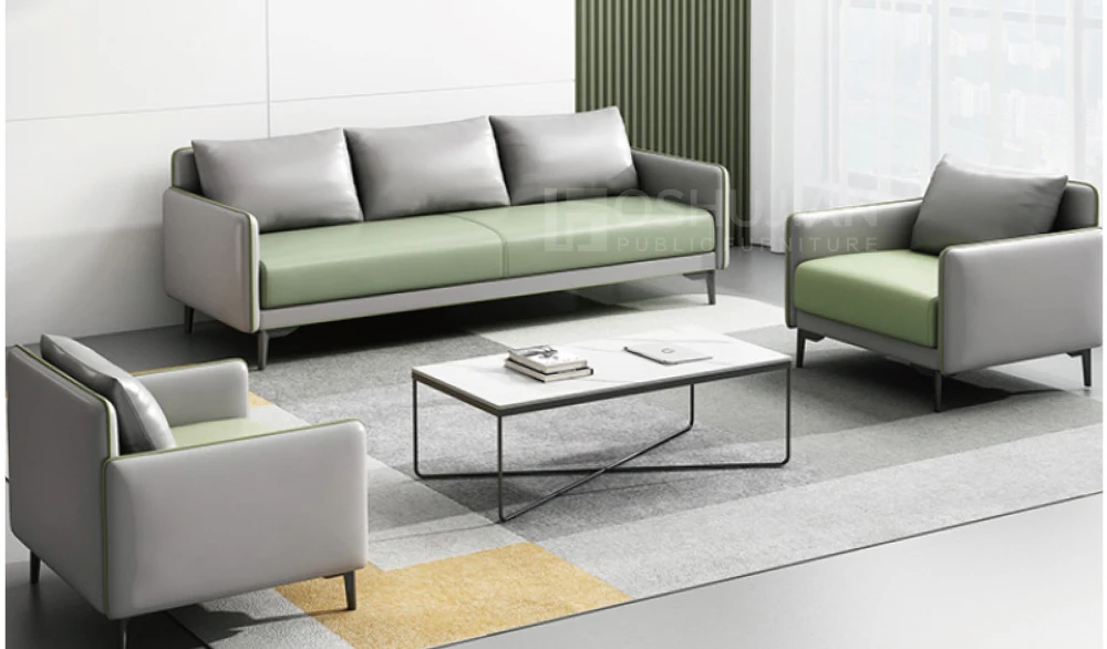 New design Office conference reception seating furniture leather office sofa set executive 1+1+3 office sofa set