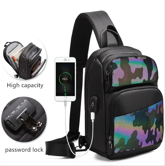 2022 роскошная мужская нагрудная сумка через плечо с защитой от кражи