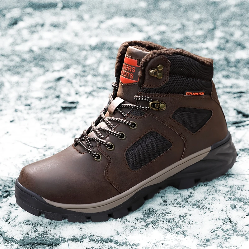 Factory Price  Hiking Shoes Safety  Winter Warm Mens Ankle Boots Outdoor Sports Work Moto Boots