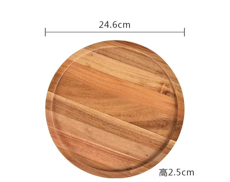 Diyue Stock Rubber Wood Spice Rack Acacia Wood Lazy Susan Wooden Kitchen Turntable Storage Food Bin Container 10 Inch Cake Plate