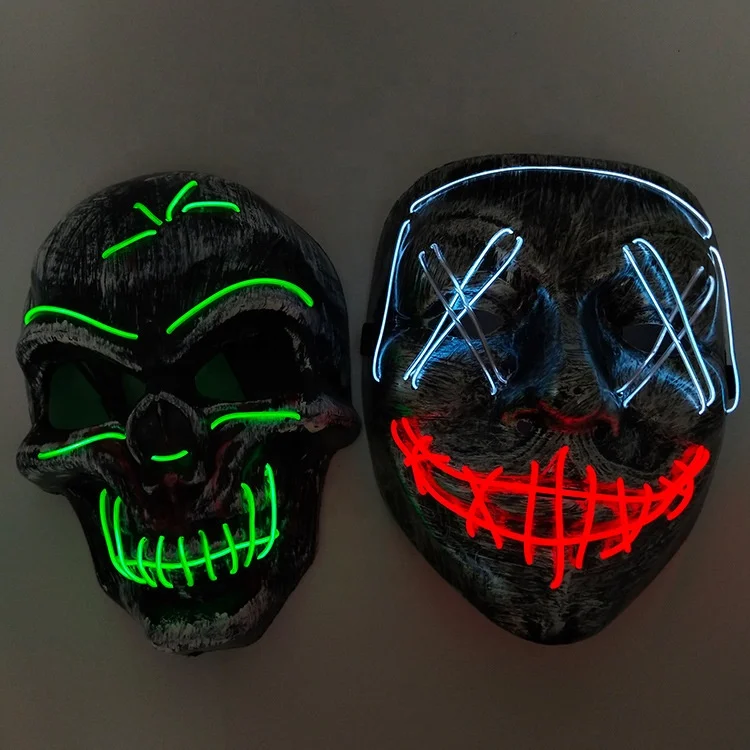 In Stock EL Light up Party Mask For Halloween Decoration