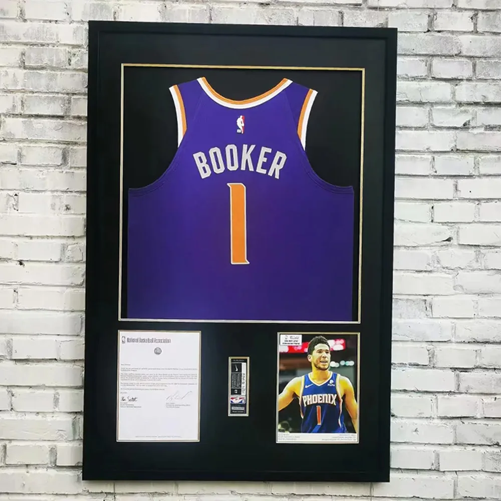 Soccer Jersey Lockable Frame Displays Football Basketball Sportswear Display Frame Home Decor Gift Items