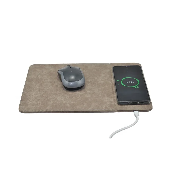 Wireless Charger Mouse Pad with bracket QI Standard Mouse pad PU Leather Cushion