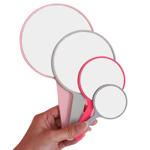Wholesale Custom Logo Single-Sided Plastic Hand Pocket Makeup Mirror Personalized Cosmetic Mirror with Free Logo