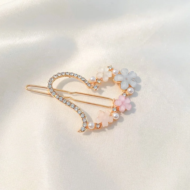 Girls Kids Bling Golden Silver Metal Bobby Pins Accessories Pearl Crystal Rhinestone Hair Pin Ladies Hair Slides Women Hairpins