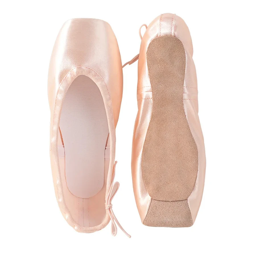Professional High Quality Girls Women Ballet Performance Competition Wear Pink Red Black Canvas Satin Pointe Shoes With Silicone