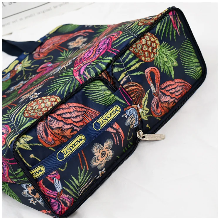 Large Capacity Polyester Storage Tote Handbag with Zipper Promotional Reusable Luxury Shopping Bag