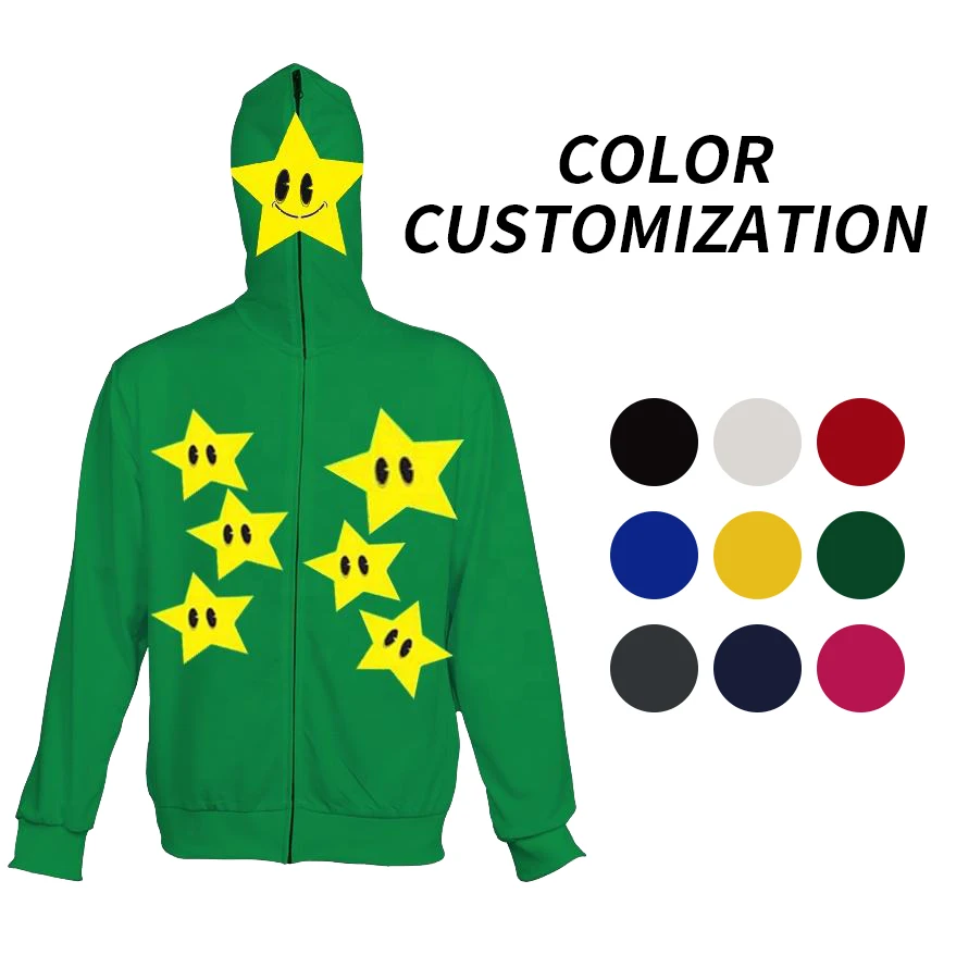 Shinesia High Quality Oversize Heavyweight Bape Hoodies Cotton Printed Custom Logo Full Zip Up Hoodie