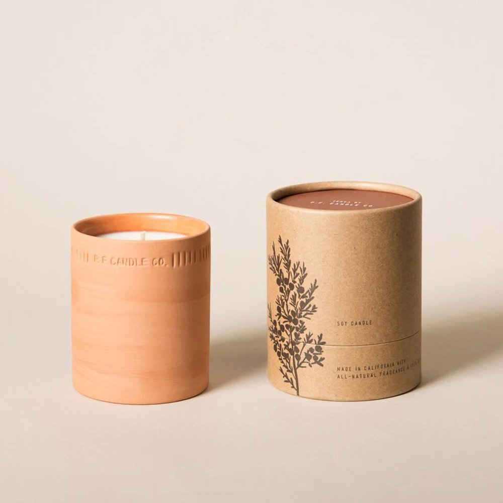 Custom Printed Cardboard Box Candle Jars Recyclable Craft Paper Tube Packaging Cosmetics Coffee Crafts Empty Candle Containers