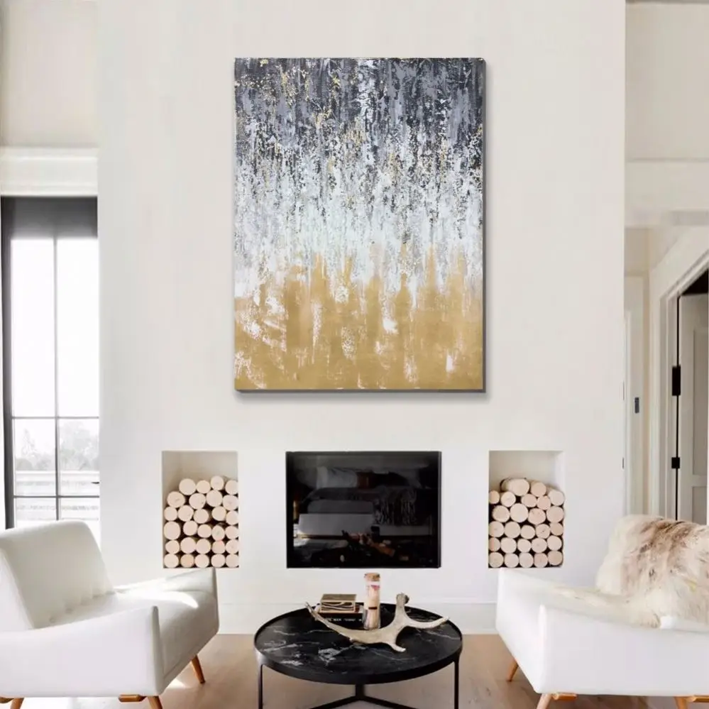 New design handmade beautiful abstract oil painting on canvas for living room