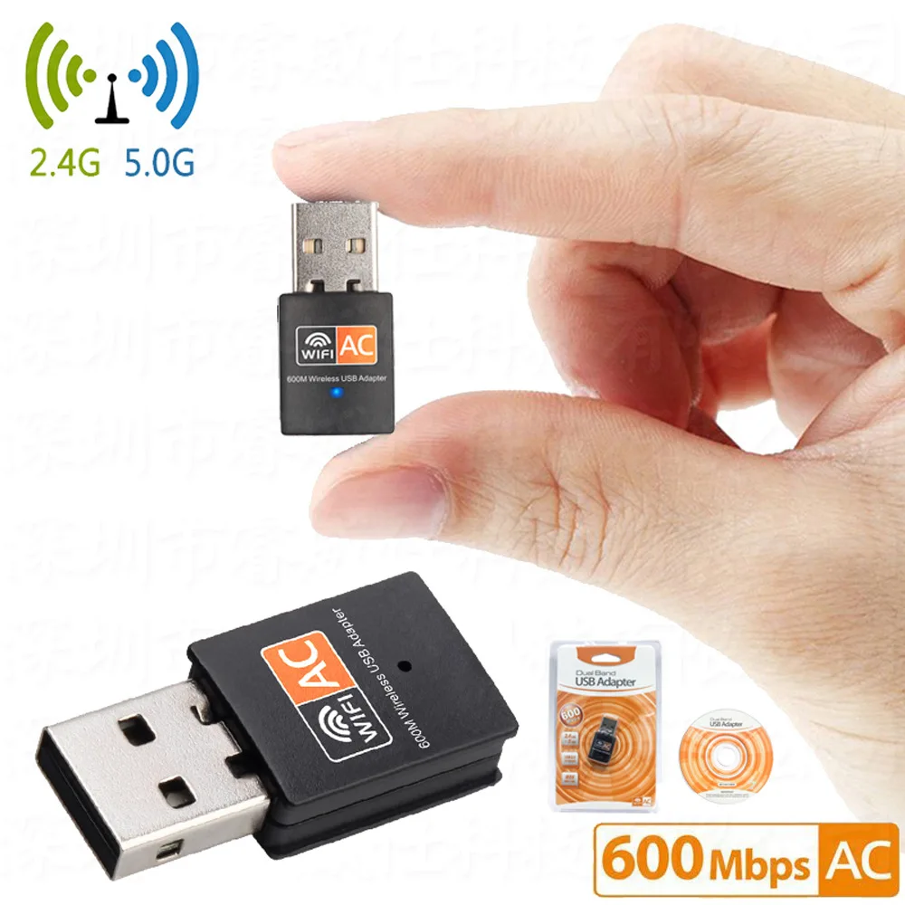 600Mbps USB Wifi Adapter 2.4GHz+5GHz Antenna USB Ethernet Lan Wifi Dongle Network Card Dual Band Wi fi Adapter