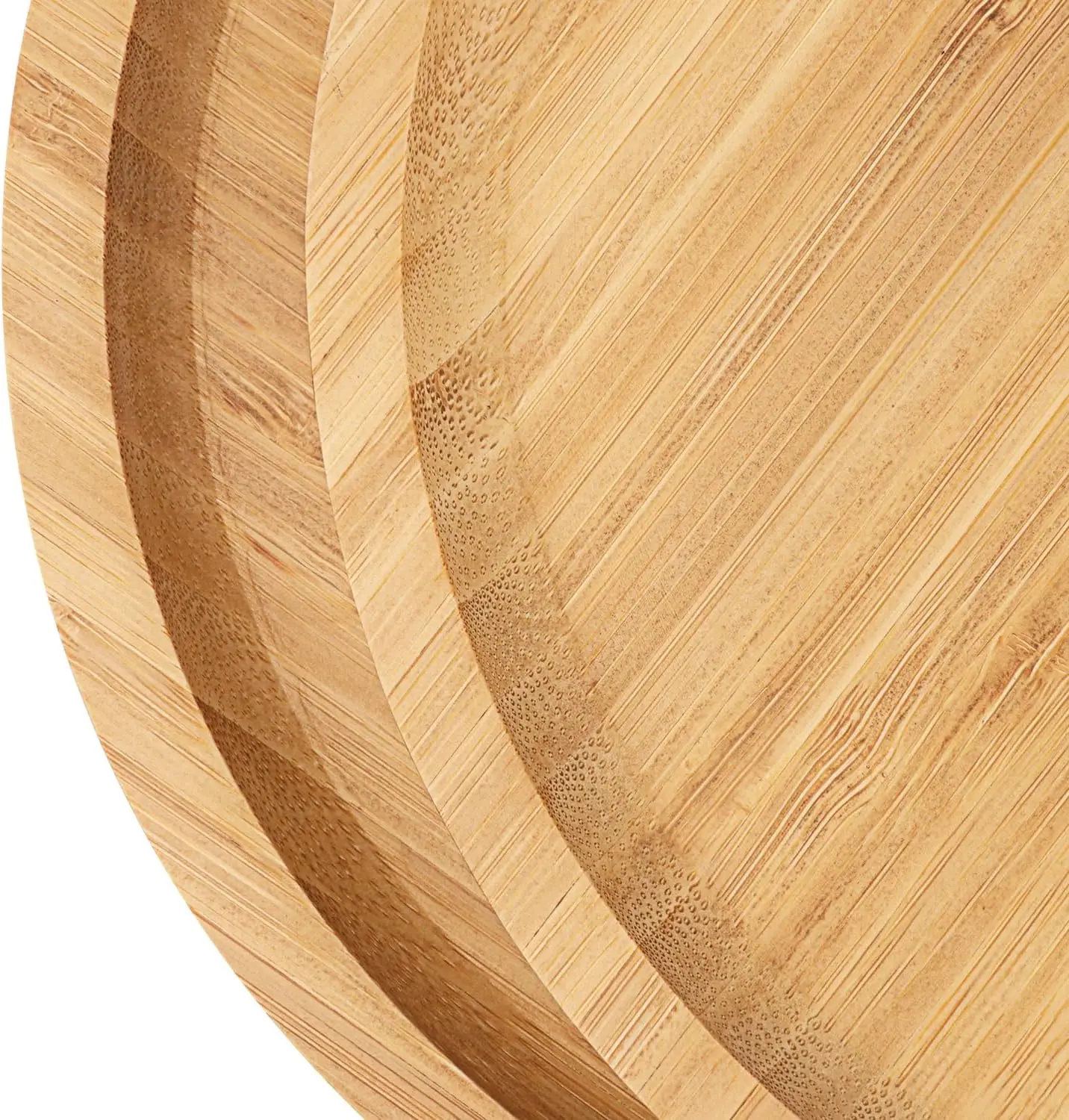 Bamboo Round Plant Saucer Edge Design Versatile Sustainable Material Sturdiness Durability Plant Tray for Indoor Outdoor Plants