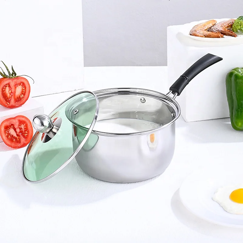 High Quality European Style Stainless Steel Cookwares Milk Pot Mini Sauce Pan Inox Cookware With Handle