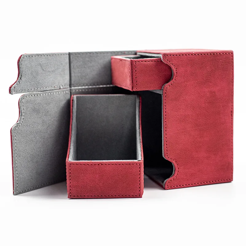 Waterproof 80+ Standard Size Card Protector PU Leather Assorted Color Tarot Cards Deck Box for Collectors Gathering