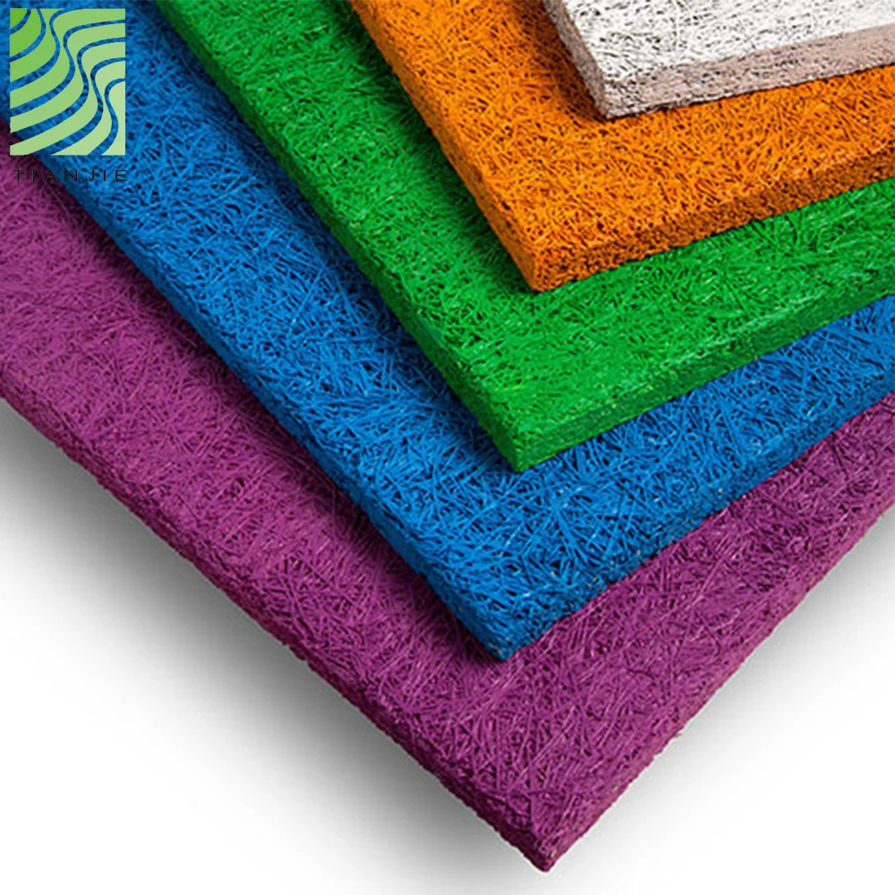 Ceiling Absorbing Wall Sound High Density And Hot Sale Church Soundproof Wood Wool Acoustic Panel For Auditorium