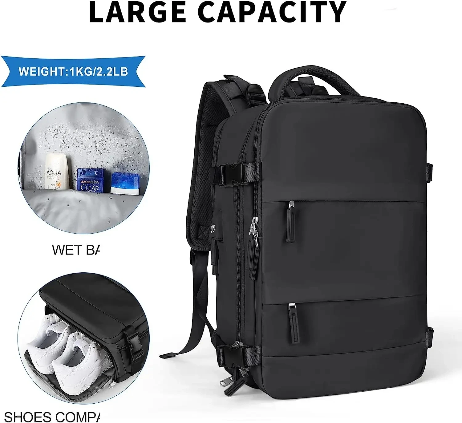 DAYGOS  Custom Logo Traveling Backpack Large Backpack 17 Inch Waterproof Bagpack Multifunctional Laptop Backpack Bag