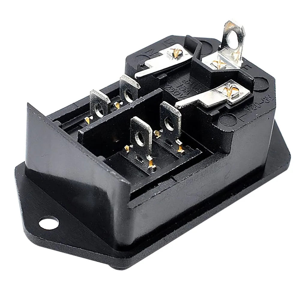 IEC320 C14 AC Power Cord Inlet Socket Receptacle w Red Lighted Rocker Switch