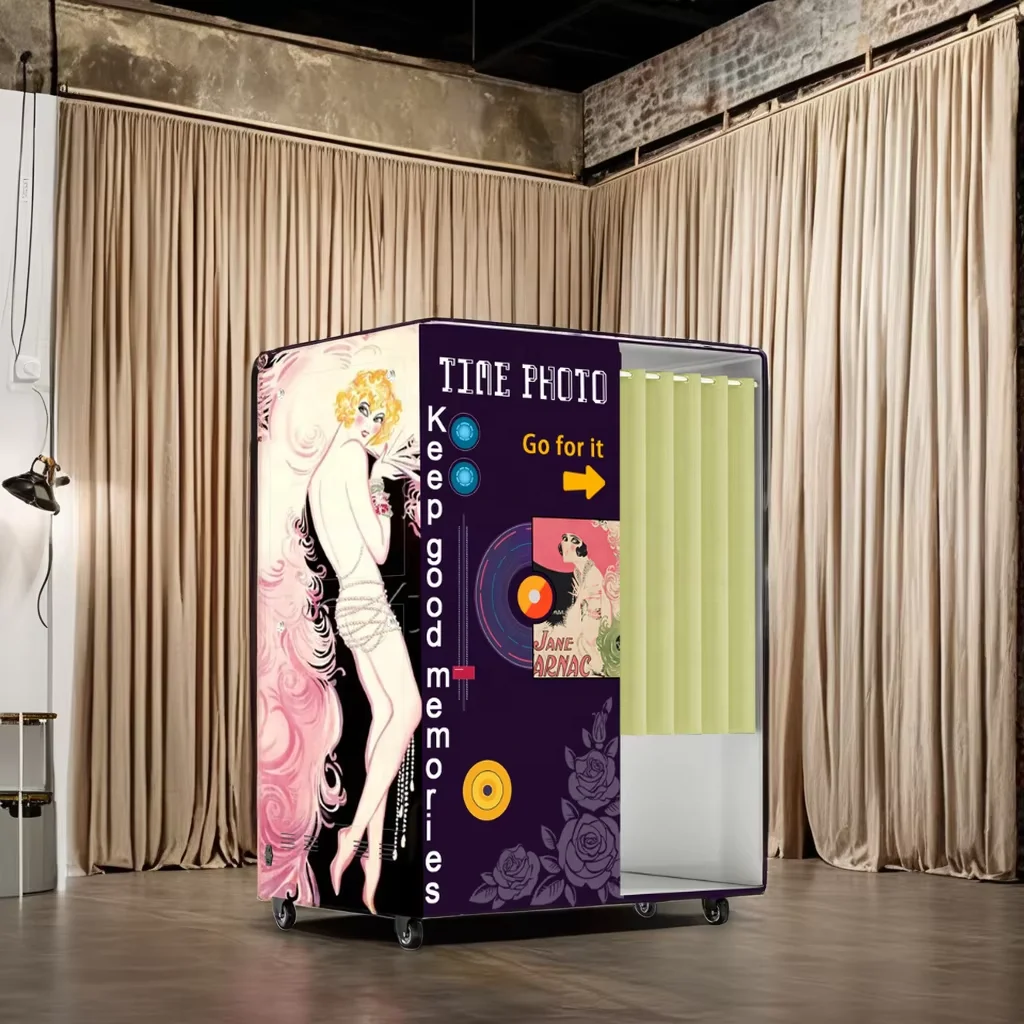 Customized Interactive Selfie  Photo Booth Vending Machine Compatible with Cameras iPads SLR Smartphones-Made China