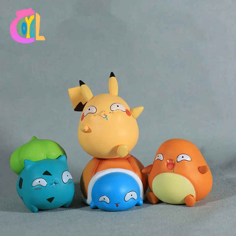 Новое поступление Pokomoned Pikachus Q версия милые игрушки настольные украшения 4 стильные ПВХ мини аниме фигурки