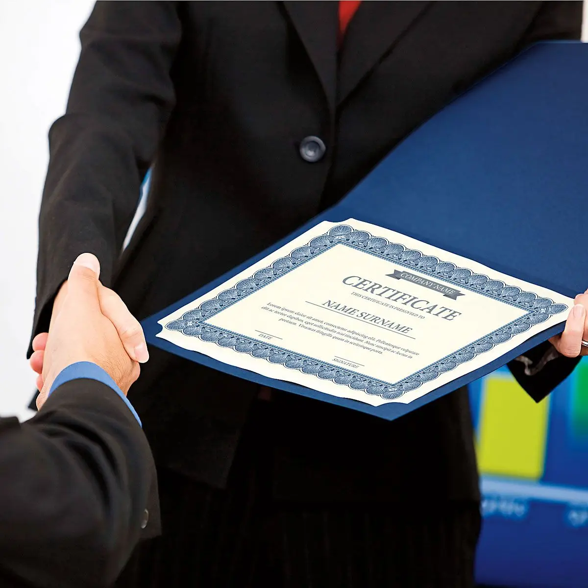 
Bespoke wholesale premium A4 paper certificate folder, double certificate holders 