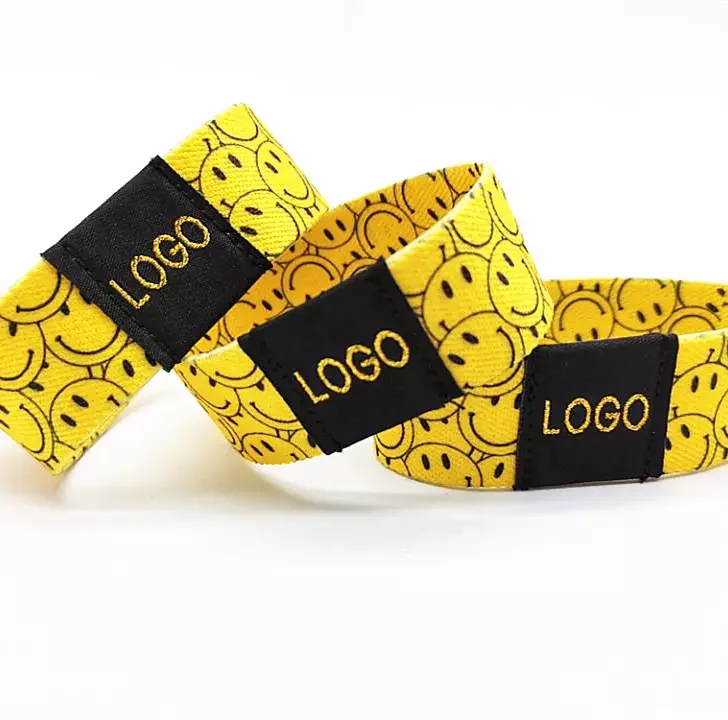 Hot sales Custom Polyester printing Event Festival Party Wrist Band Bracelet Elastic Fabric Wristband