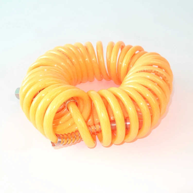 Cost-Effective Truck PU braided Coiled Tube Spring Pneumatic Spiral Air Brake Hose Assembly For Semi Trailer