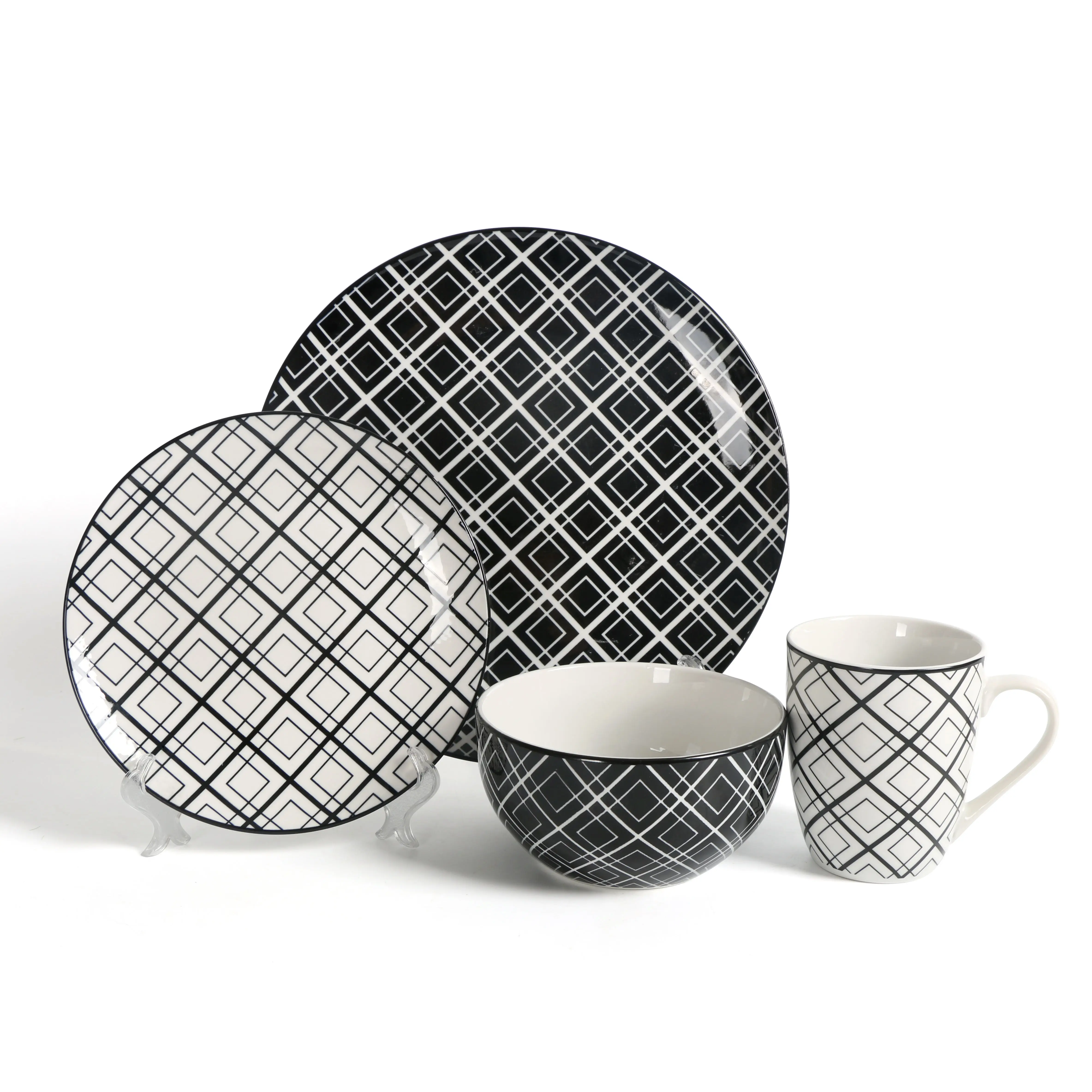 Custom Design Porcelain Restaurants Bowl Dishes Plates Dinner Set Tableware Pad Printing Dinnerware Set