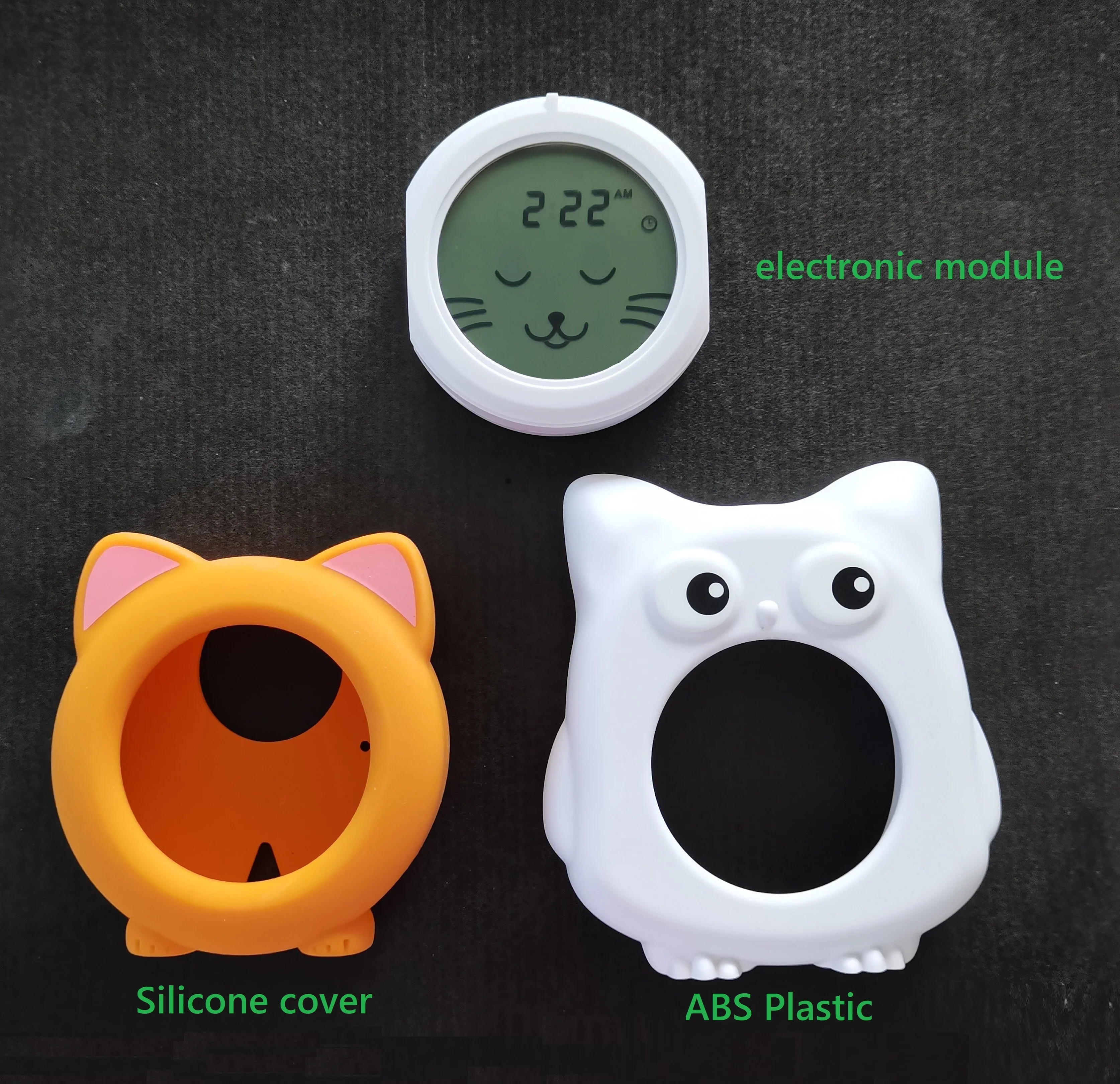 Best selling silicone cat sleep trainer clock, Sun and Moon wake up LED night light with alarm clock for kids