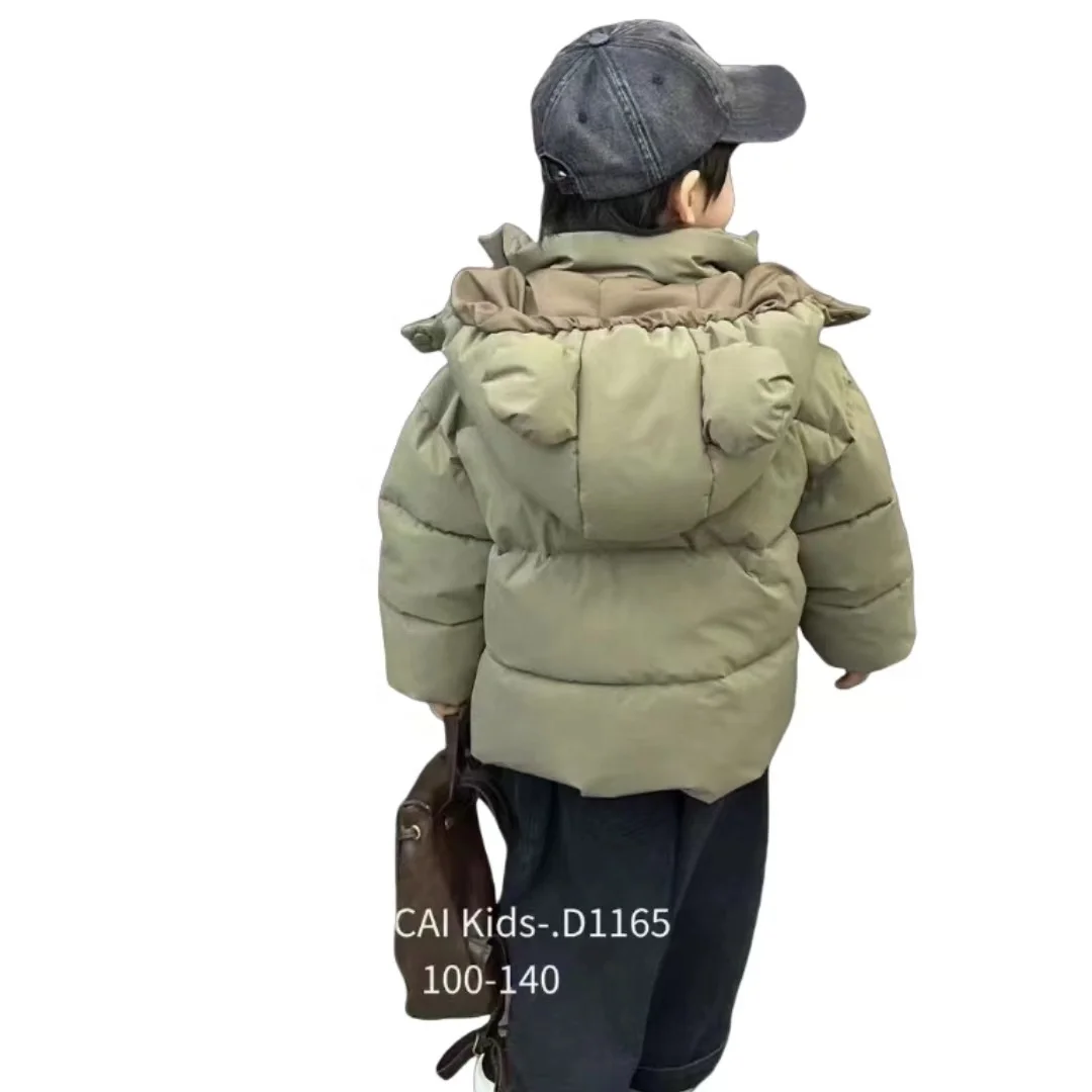 2024 Newest Winter Autumn Kids Warm Jackets Thickening with Cute Cartoon Pattern Solid Zipper Closure Casual Baby Coat