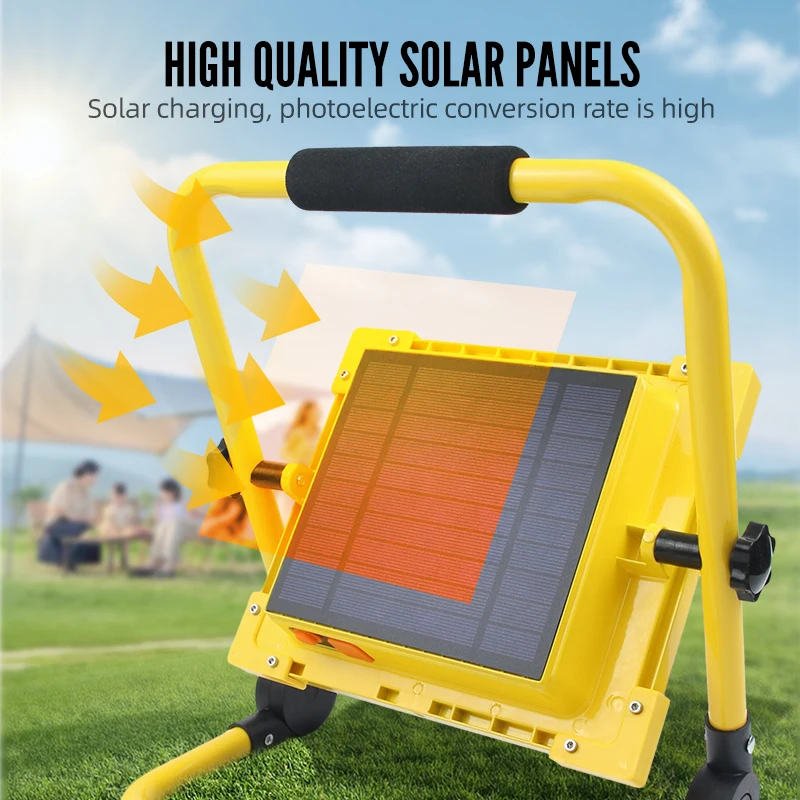 New Design Led Flood Light 300W With Solar hand lamp 175 Led Flood Light  USB TYPE-C Charging Light Floodlight